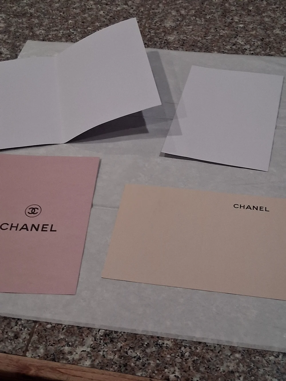 Chanel VIP/GWP Illustrated Note Cards - Pink, Cream, Purple, Red